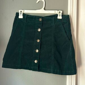Forest green mini skirt